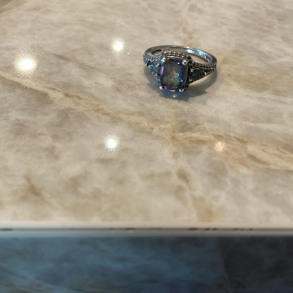 Beautiful Mystic Topaz Ring Set in Sterling Silver - Picture 9 of 11